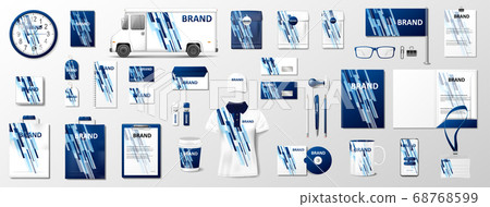 Download Corporate Identity Template Mockup Brand Blue Stock Illustration 68768599 Pixta