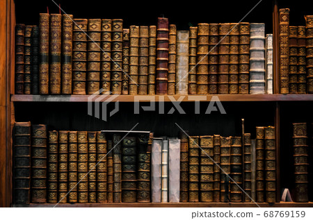 Antique wooden bookshelf Antique wooden bookshelf 68769159