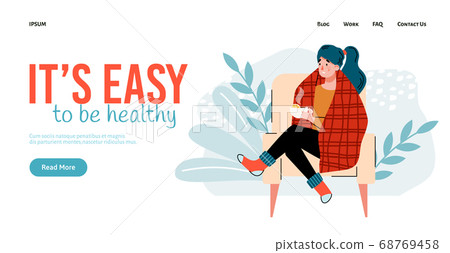 Vector design for website of home treatment for virus flu, coronavirus or cold Vector design for website of home treatment for virus flu, coronavirus or cold 68769458