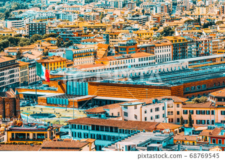 Beautiful landscape above urban and historical 68769545