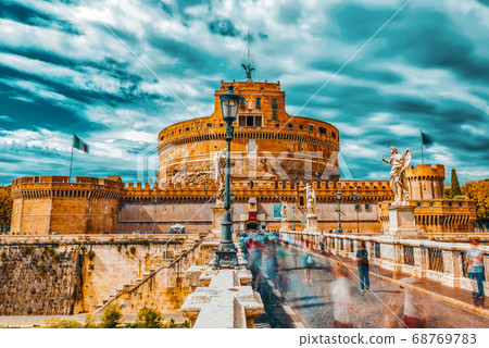 The Tiber River, Ponte Sant'Angelo Bridge, The Tiber River, Ponte Sant'Angelo Bridge, 68769783