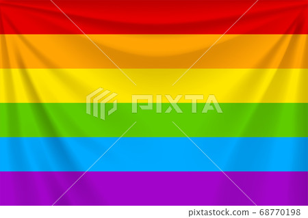 realistic waving rainbow lgbt flag with folds 68770198