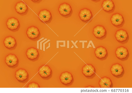 Halloween pumpkin on orange background 3d... - Stock Illustration ...