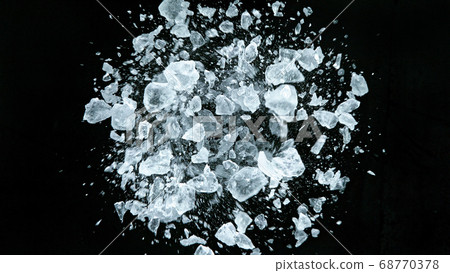 Crushed ice in motion, close-up. Crushed ice in motion, close-up. 68770378