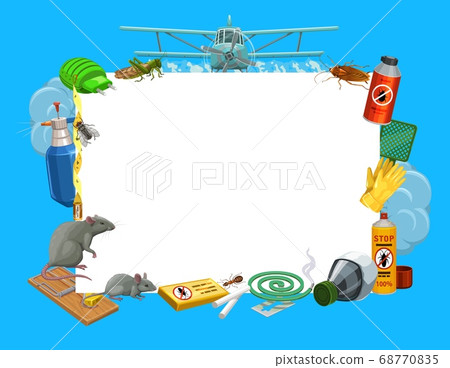 Frame with insects and pest control vector tools 68770835