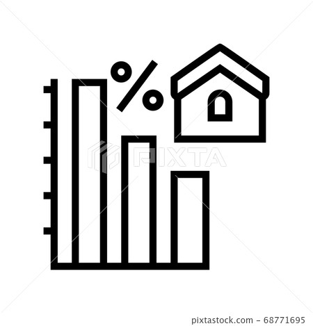 mortgage decrease in interest payments line... - Stock Illustration ...