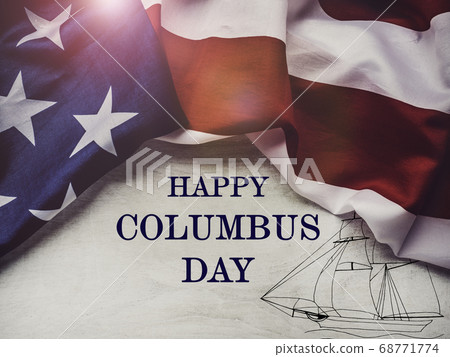 Happy Columbus Day. Beautiful greeting card. Happy Columbus Day. Beautiful greeting card. 68771774