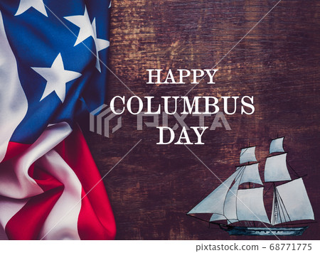 Happy Columbus Day. Beautiful greeting card. Happy Columbus Day. Beautiful greeting card. 68771775