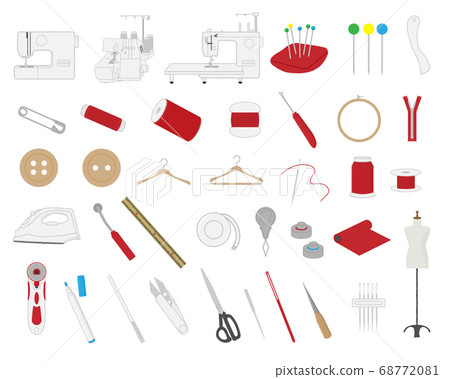 Handicraft illustration material set/vector 68772081