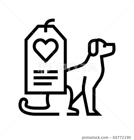 dog love label line icon vector illustration dog love label line icon vector illustration 68772190