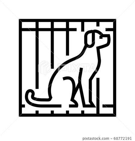 dog in cage line icon vector illustration dog in cage line icon vector illustration 68772191