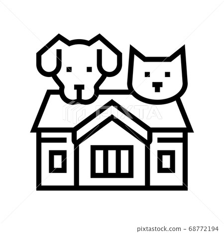 home for cat and dog line icon vector illustration home for cat and dog line icon vector illustration 68772194