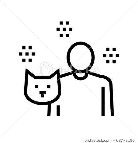 cat owner line icon vector illustration 68772196