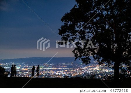 《Nara Prefecture》 Three major night views of New Japan and Mt. Wakakusa 68772418