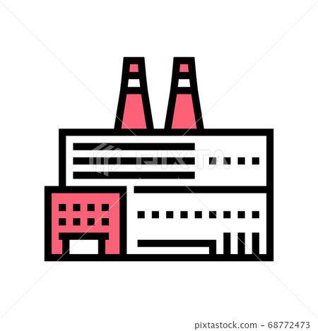 factory plant building color icon vector... - Stock Illustration ...