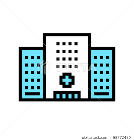 hospital clinic building color icon vector illustration 68772480