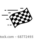 Fast moving checkered start flag. Fast start concept, vector illustration 68772493