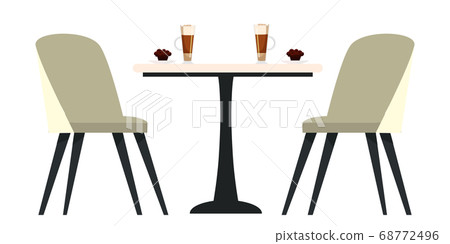 Vector flat illustration modern cafe interior design 68772496