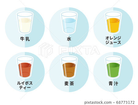 Six drink illustration sets (Japanese notation) Six drink illustration sets (Japanese notation) 68773172