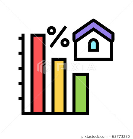 mortgage decrease in interest payments color... - Stock Illustration ...