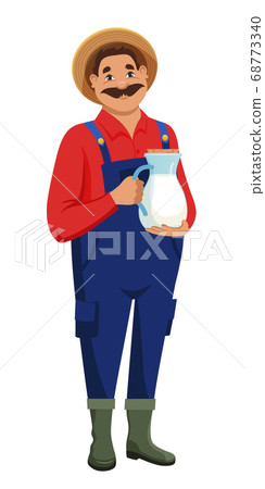 Milkman character isolated on white background - Stock Illustration  [68773340] - PIXTA