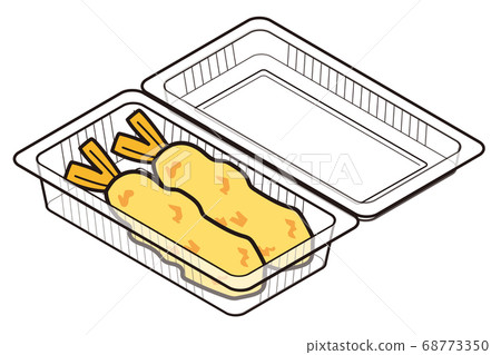 Fried shrimp with food pack 68773350