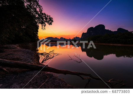 lake at dawn of Nong Thale, Krabi 68773803