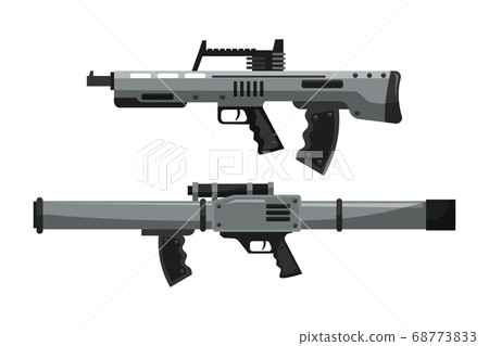 Military rifle set isolated on white background Military rifle set isolated on white background 68773833