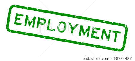 Grunge green employment word square rubber seal stamp on white background Grunge green employment word square rubber seal stamp on white background 68774427