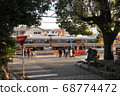 Everyday scenery of passing trains at railroad crossings 68774472