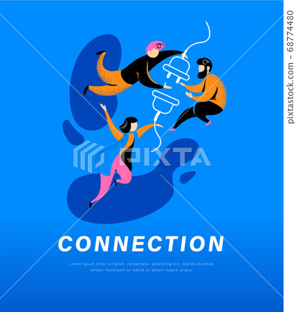 Connection abstract metaphor. People connecting 68774480