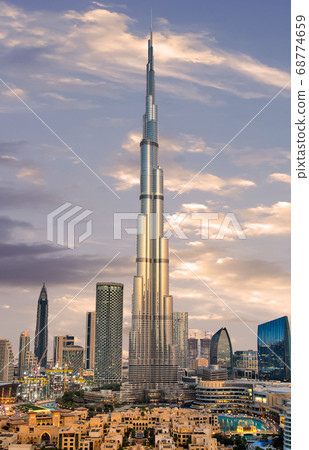 Amazing panoramic view on Dubai futuristic 68774659