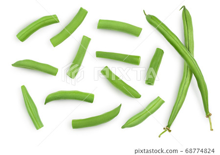 Green beans isolated on a white background with clipping path, Top view. Flat lay Green beans isolated on a white background with clipping path, Top view. Flat lay 68774824