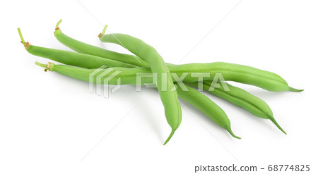 Green beans isolated on a white background with clipping path and full depth of field, Green beans isolated on a white background with clipping path and full depth of field, 68774825