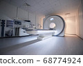 A sophisticated MRI Scanner at hospital. MRI machine. Hospital interior. 68774924