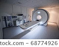 A sophisticated MRI Scanner at hospital. MRI machine. Hospital interior. 68774926