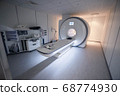 A sophisticated MRI Scanner at hospital. MRI machine. Hospital interior. 68774930