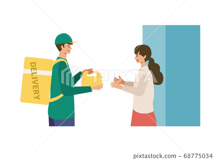 一個女人接受送餐的插圖 68775034