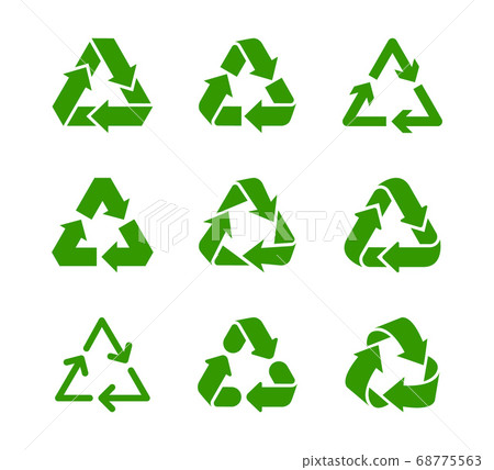 Waste recycling and environmental protection sign. Waste recycling and environmental protection sign. 68775563