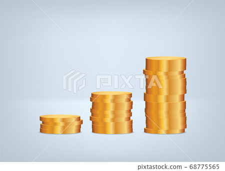 Profit growth, graph from stacks of coins concept Profit growth, graph from stacks of coins concept 68775565