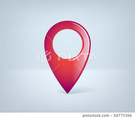 Realistic GPS pointer. Red point icon. Vector Realistic GPS pointer. Red point icon. Vector 68775566
