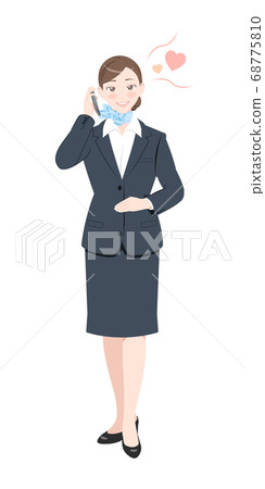 Phone pose Business suit Female shy body Phone pose Business suit Female shy body 68775810