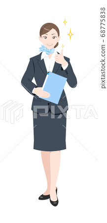 良好的姿勢西裝女文檔全身 良好的姿勢西裝女文檔全身 68775838