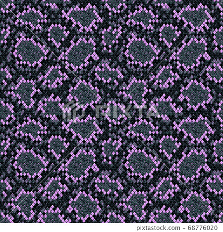 Snakeskin seamless pattern. Black and pink reptile repeating texture. Snakeskin seamless pattern. Black and pink reptile repeating texture. 68776020