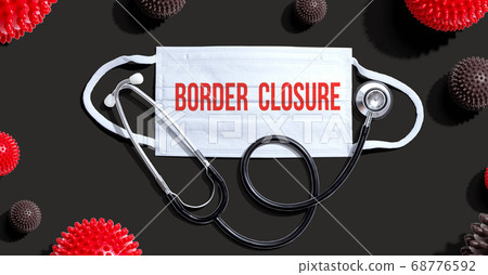 Border Closure Theme with mask and stethoscope Border Closure Theme with mask and stethoscope 68776592