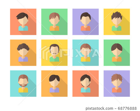 Flat icons of various men (without facial expressions) Flat icons of various men (without facial expressions) 68776888