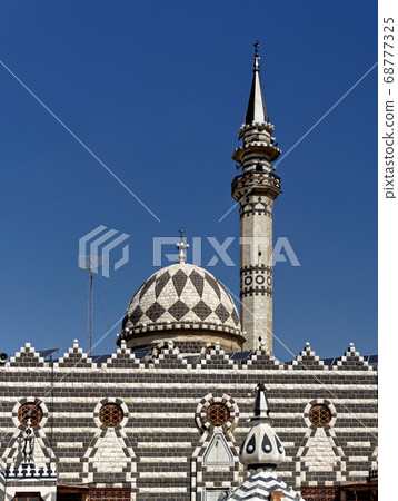 Detail of the black and white Abu Darwish Mosque, Amman Detail of the black and white Abu Darwish Mosque, Amman 68777325