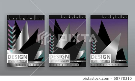 Holographic abstract page templates set, retro Holographic abstract page templates set, retro 68778310