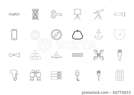 Web tools black color set outline style image Web tools black color set outline style image 68778833