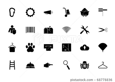 Web service black color set solid style image Web service black color set solid style image 68778836